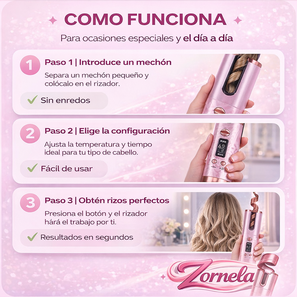 RIZADOR PRO™ Rizos perfectos, sin esfuerzo.